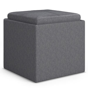 Rockwood - Upholstered Cube Storage Ottoman With Tray by Couch.com