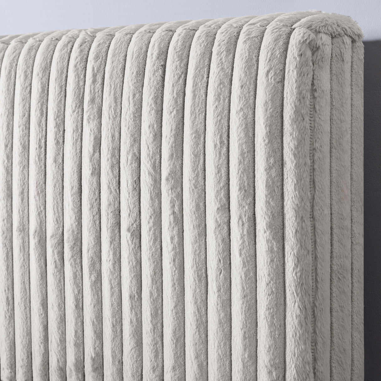 Queen Size Minky Stone Upholstered Platform Bed by Couch.com