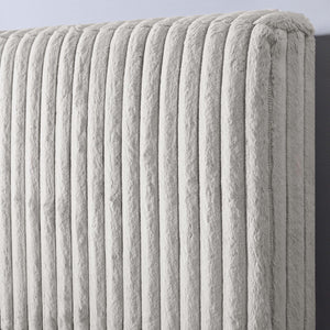 Queen Size Minky Stone Upholstered Platform Bed by Couch.com