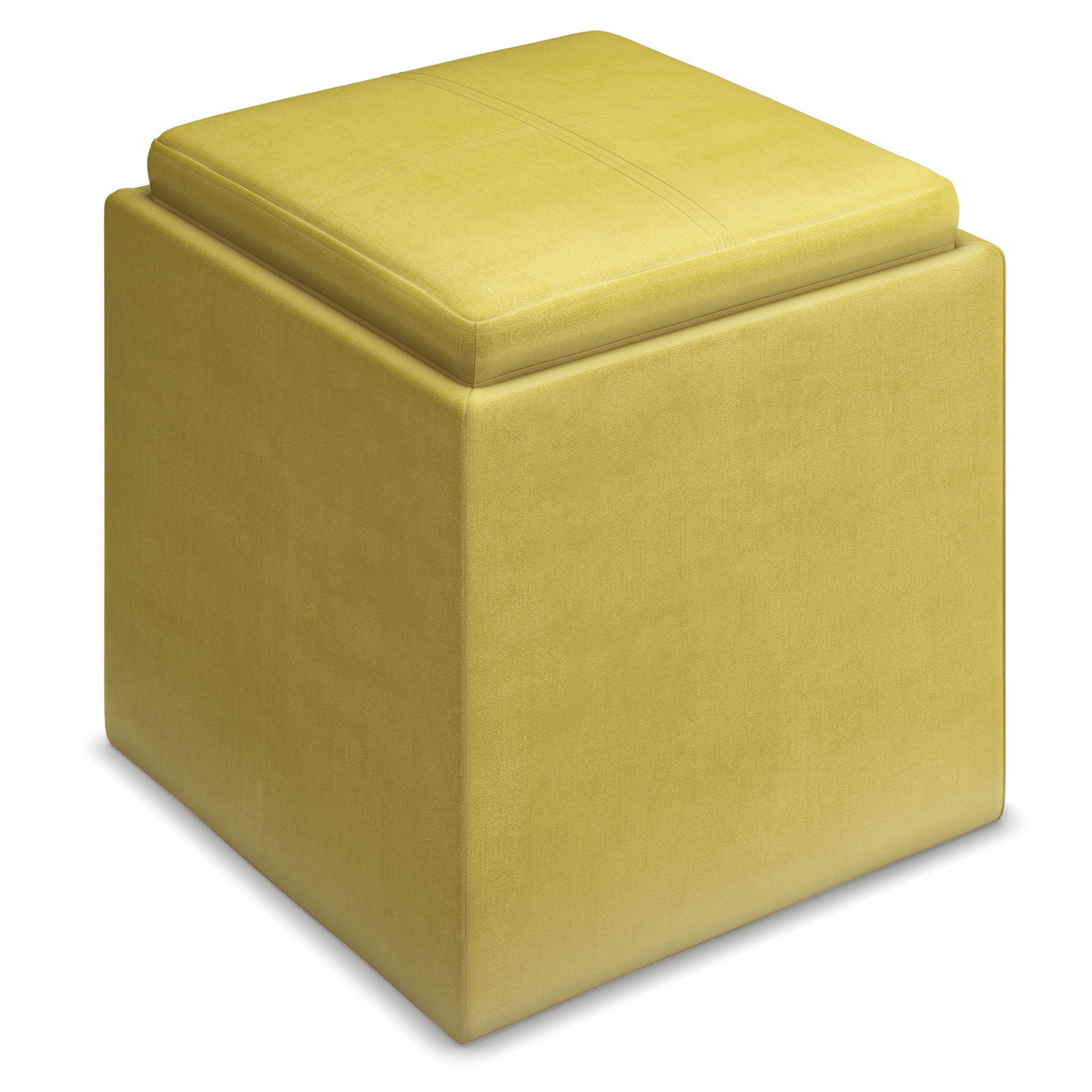 Rockwood - Upholstered Cube Storage Ottoman With Tray by Couch.com