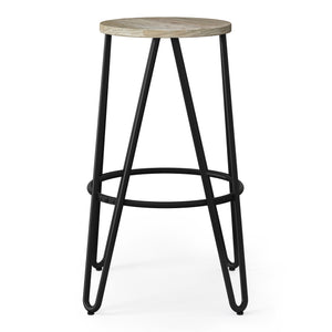 Simeon - Multifunctional Metal Stool With Wood Seat by Couch.com