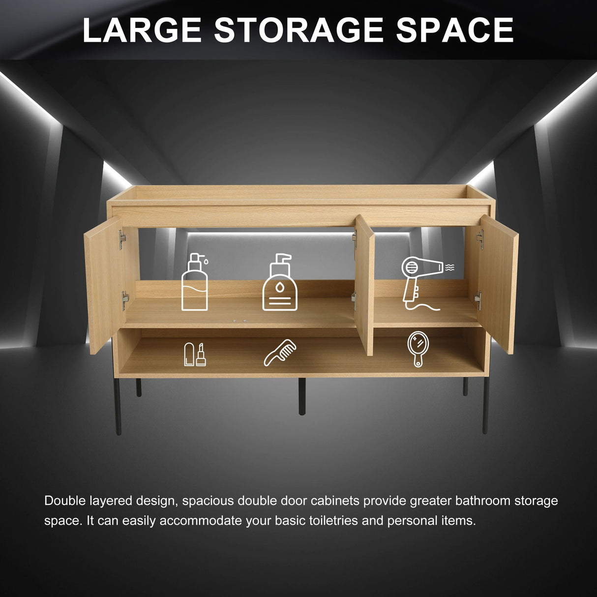 Modern Freestanding Bathroom Vanity With Soft Close Cabinet Doors by Couch.com