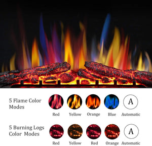 37 Inch Electric Fireplace Insert Adjuatble Flame Colors 939BXB