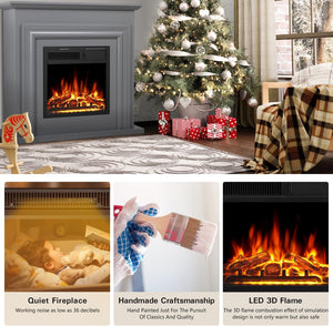 36 Inch Electric Fireplace Mantel Wooden Surround Firebox M1804