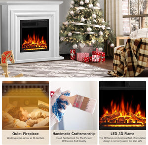 36 Inch Electric Fireplace Mantel Wooden Surround Firebox M1804