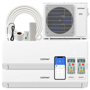36000 BTU 2 Zone 23 SEER2 Mini Split Air Conditioner Wifi Enabled with Heat Pump-9K + 24K