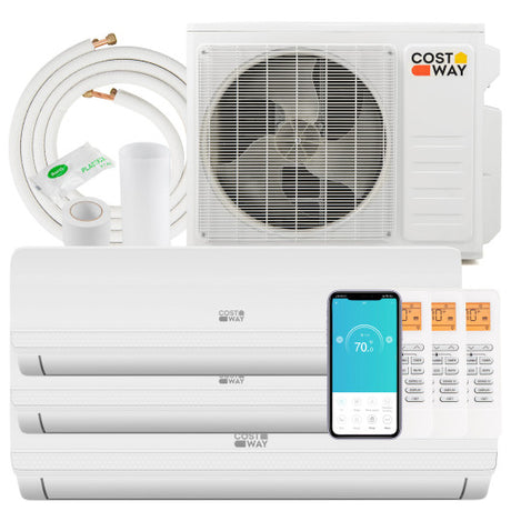 36000 BTU 3 Zone 19 SEER2 Mini Split AC with Heat Pump-12K + 12K + 18K
