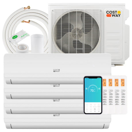 36000 BTU 4 Zone 19 SEER2 Mini Split AC with Heat Pump-12K + 12K + 12K + 12K