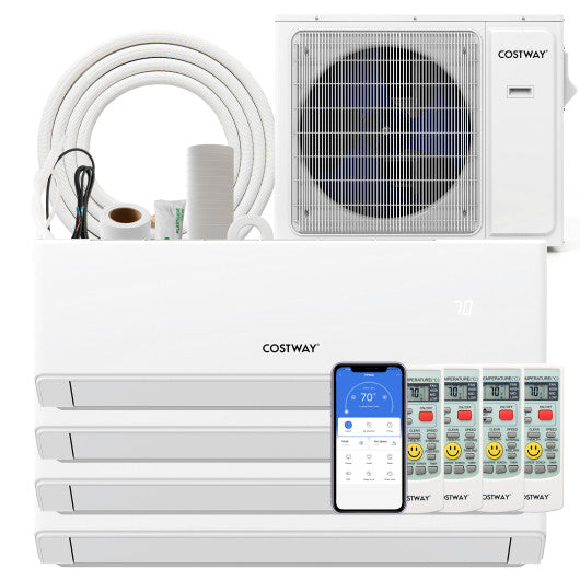 36000 BTU 4 Zone 23 SEER2 Mini Split Air Conditioner Wifi Enabled with Heat Pump-7K + 7K + 12K + 18K