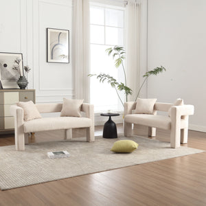 Modern Chenille Loveseat Sofa, Comfy Upholstered 2 Seater by Couch.com