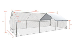 Large Metal Chicken Coop, Walk In Poultry Cage Hen Run House Rabbits Habitat Cage Spire Shaped Coop With Waterproof And Anti Ultraviolet Cover by Couch.com