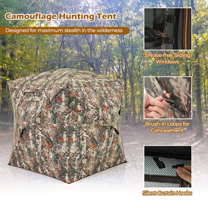 360 ° One Way See Through Hunting Blind Ground Blind with Portable Carrying Bag
