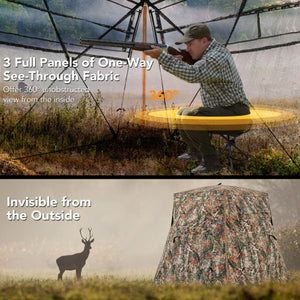 360 ° One Way See Through Ground Hunting Blind for Deer and Turkey Hunting
