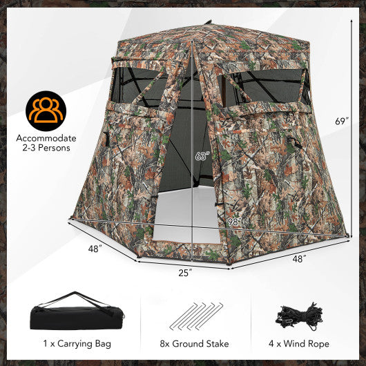 360 ° One Way See Through Ground Hunting Blind for Deer and Turkey Hunting