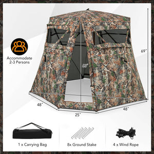 360 ° One Way See Through Ground Hunting Blind for Deer and Turkey Hunting