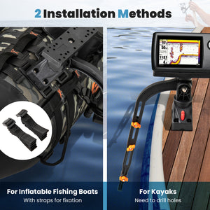 360Â° Rotatable Fishing Boat Accessory Set of 2 with Mount Bracket