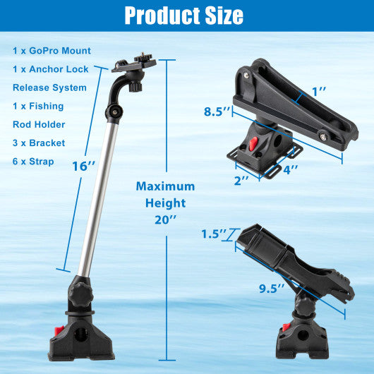 360 ° Rotatable Fishing Boat Kayak Accessory Set of 3