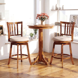 360 ° Rotating Counter Height Chairs Set of 2 with Upholstered Seat and  Backrest-24 inches