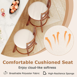 360 ° Rotating Counter Height Chairs Set of 2 with Upholstered Seat and  Backrest-24 inches