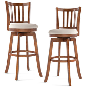 360 ° Rotating Counter Height Chairs Set of 2 with Upholstered Seat and  Backrest-29 inches