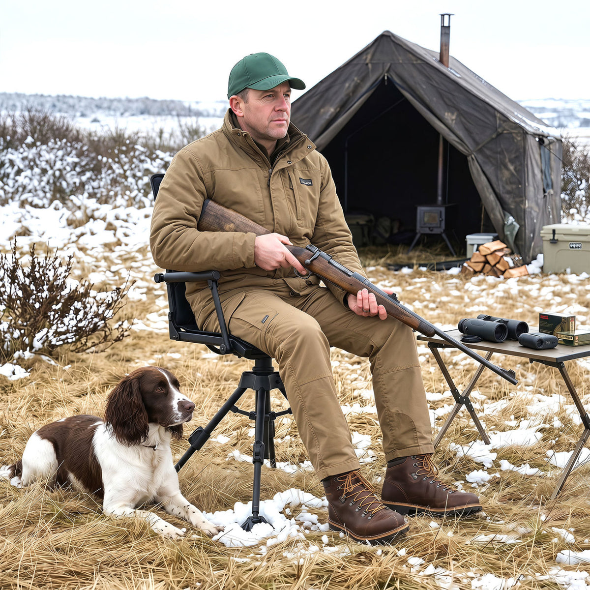 360Â° Silent Swivel Hunting Seat with 5-Level Adjustable-Black