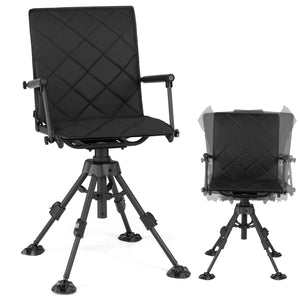 360Â° Silent Swivel Hunting Seat with 5-Level Adjustable-Black