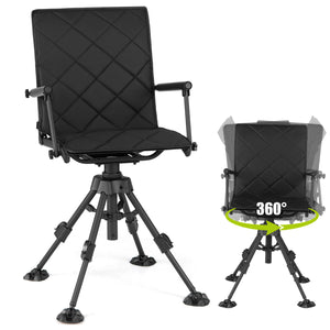 360Â° Silent Swivel Hunting Seat with 5-Level Adjustable-Black