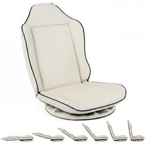 360Â° Swivel Floor Gaming Chair with 5-Level Adjustable Backrest-Beige