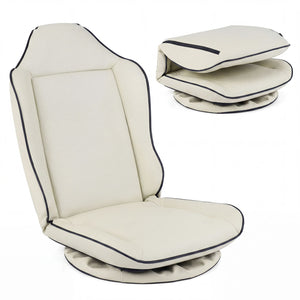 360Â° Swivel Floor Gaming Chair with 5-Level Adjustable Backrest-Beige