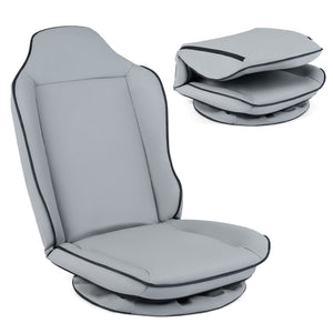 360Â° Swivel Floor Gaming Chair with 5-Level Adjustable Backrest-Gray