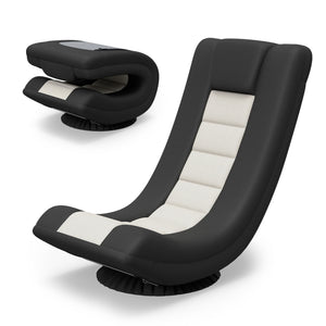 360Â° Swivel Gaming Chair with 4 Adjustable Position-Black and Gray