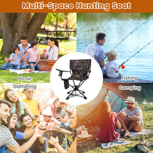 360 ° Swivel Hunting Chair Portable Foldable Hunting Chair Set of 2-Camo