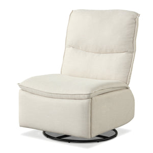 360Â° Swivel Rocking Chair with Cushioned Back for Living Room-Beige