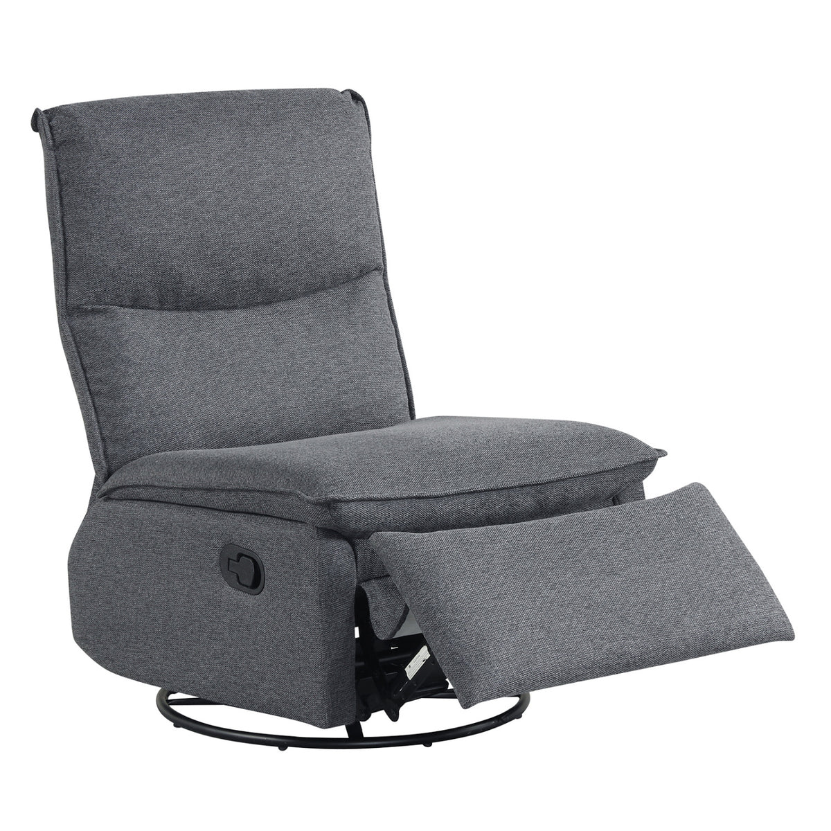 360Â° Swivel Rocking Chair with Cushioned Back for Living Room-Gray