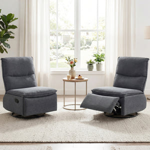360Â° Swivel Rocking Chair with Cushioned Back for Living Room-Gray