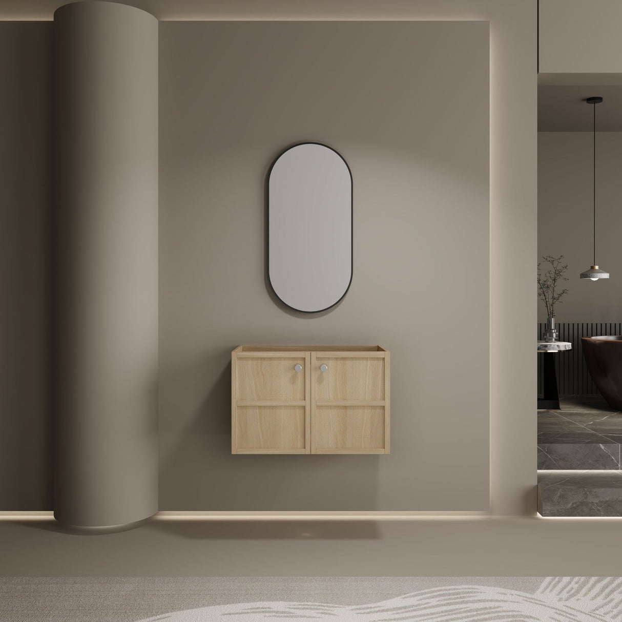 Modern Wall Mounted Bathroom Vanity With Soft Closing Doors by Couch.com