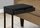 16" X 10.25" X 24.5" Black Metal With A Drawer Accent Table