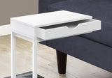 16" X 10.25" X 24.5" White Metal With A Drawer Accent Table