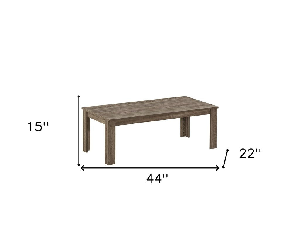 Set of Three 44" Taupe Coffee Table
