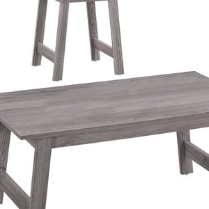 Set of Three 36" Gray Coffee Table