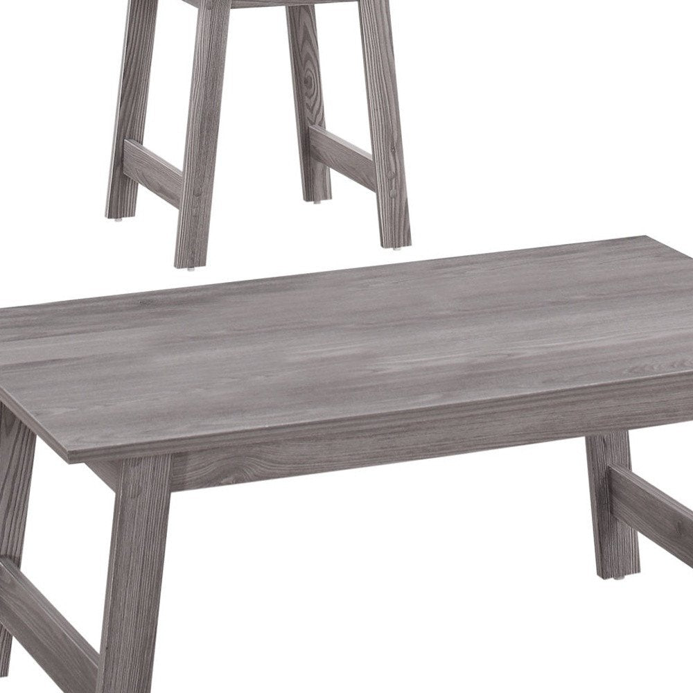 Set of Three 36" Gray Coffee Table