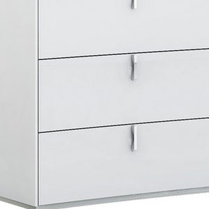 62" White Wood Six Drawer Double Dresser
