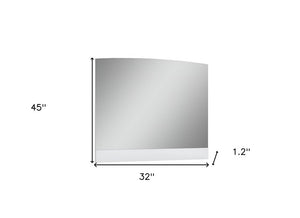 45" White Wood Framed Mounted Dresser Mirror