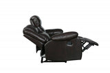 86" Brown Faux Leather Sofa With Black Legs