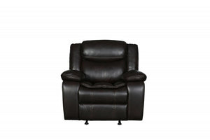 42" Gray Leather Match Manual Gliding Recliner