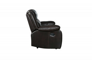 42" Gray Leather Match Manual Gliding Recliner