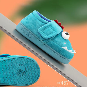 Cute Children's Home Plus Velvet Non-slip Bag Heel Slippers