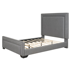 Upholstered Bed With Slats Support, No Box Spring Needed by Couch.com