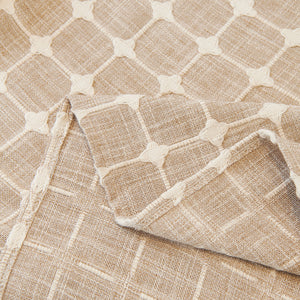 Grid Textured Sofa Cover with Sheer Ruffle Skirt, Pet-Friendly Sofa Throw Slipcover