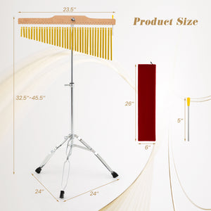 36-Bar Single-Row Chimes Percussion Instrument-Golden